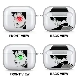 Isagi Yoichi Anime AirPods Case with Keychain, Frosted PC Protective Cover for AirPods Pro, Blue Lock Manga Earbuds Case Gift for Him Her