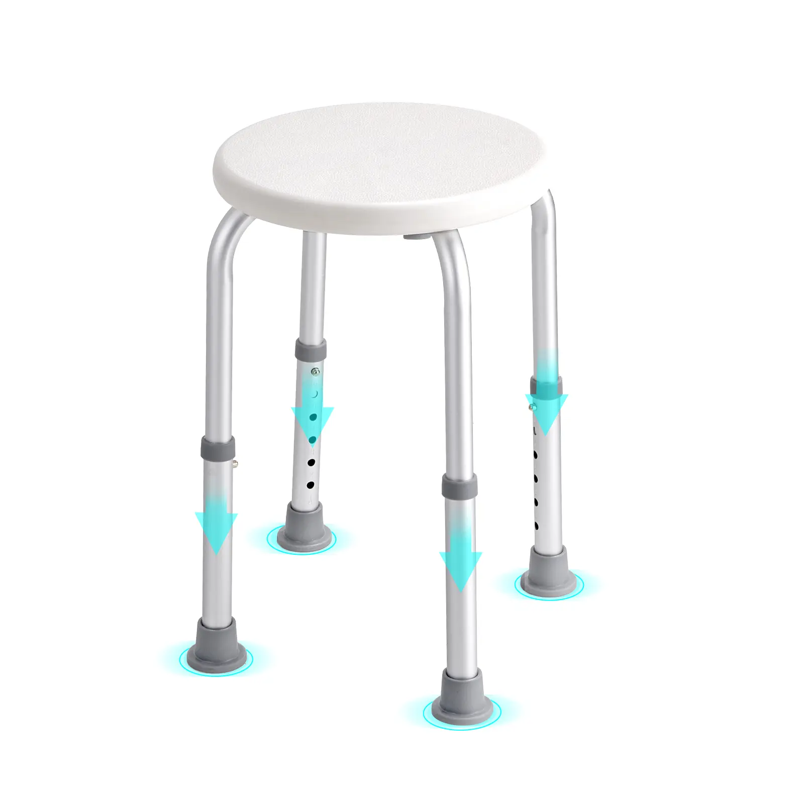 【Summerfinds】VEVOR Shower Chair for Inside Shower Adjustable Height Shower StoolNon-Slip Bench Bathtub Seat Stool for Elderly Disabled Adults Handicap300 lbs Capacity Aluminium Lightweight