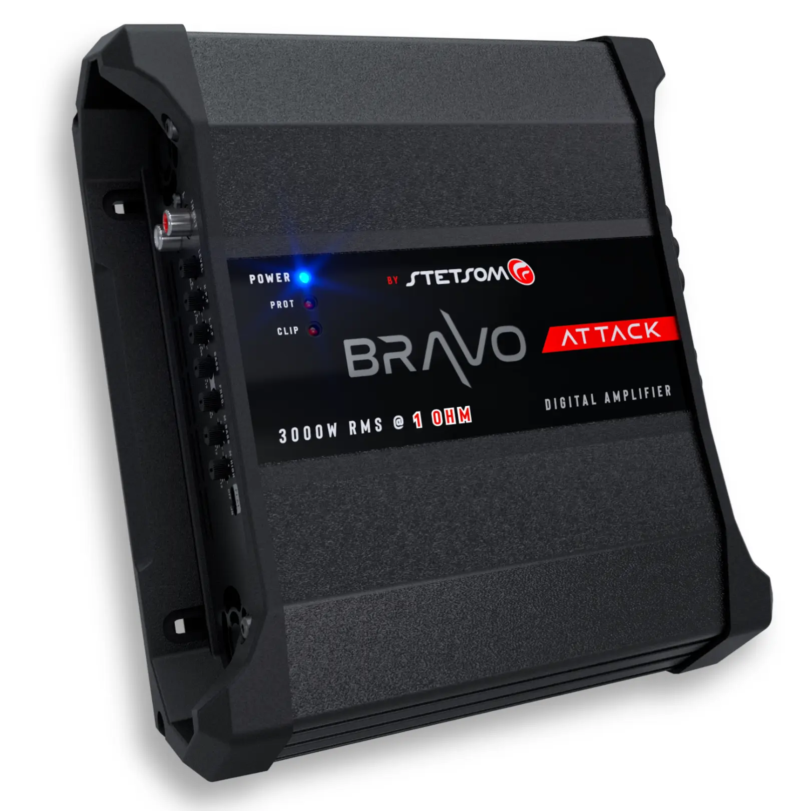 Stetsom Bravo Attack 3000 1-Ohm Mono Car Audio Amplifier - 3000W RMS, Full Range, Bass Boost for Car Stereo Upgrades, 1-Channel Subwoofer Systems, Car Audio System