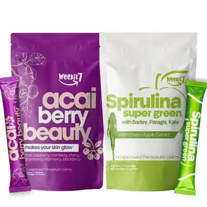 【Pure Nature Combo】Spirulina Greens & 7-Berry Superfood Powder | Daily Detox + Antioxidant Boost | 7 Sachets Each health support healthy skin female supplement overall immune function spirulina protein