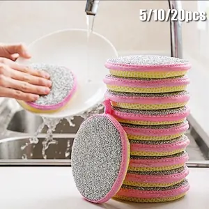10/20pcs Double-Sided Magic Dishwashing Sponge Brush - Pot And Dish Cleaner with Stain Eliminating Power - Durable, Absorbent Kitchen Cleaning Towel for Grease-Free Foaming Surfaces Scrubber Sponge Kitchen Cleaning Supplies