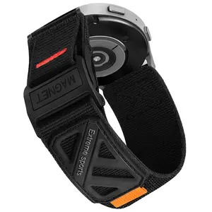 Compatible with Samsung Galaxy Watch 7 6 5 4 FE Band 40mm 44mm/ Watch 6 4 Classic 47mm 43mm 42mm 46mm/5 Pro 45mm/Watch 3 Classic 41mm/Active 2, 20mm Nylon magnetic snap fastener Replacement Sports band for Men Smart Watch Straps Wearable Accessory