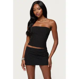 Maeve Pinstripe Strapless Corset