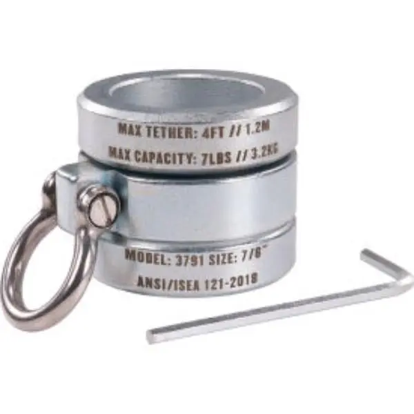 Ergodyne B3168704 Squids 3791 Connecting Bar Lock Collar with Tool Attachment Point - 0.875 in. - Silver - 7 lbs