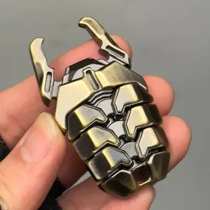 Metal Mecha Beetle Fidget Toy, Mechanical Insect-Style Push Slider, Stress Relief Spinner for Adults, EDC Pocket Gadget, Bottle Opener, Anxiety Relief Desk Toy, Mens Gifts, ADHD & Autism Tool, Compact Stress Reliever for Office, Home & Outdoors