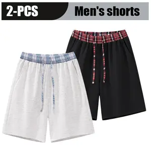 [Summer Vibes] Men’s solid-color drawstring waist shorts, casual regular fit shorts with pockets, suitable for summer wear—men’s everyday bottoms.