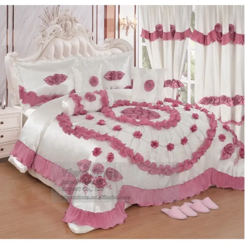 10pc Set Wedding Comforter King Size 251026 - Includes 10 Pieces for Comfortable Home Decor All-Season Bedding Soft Hypoallergenic Material