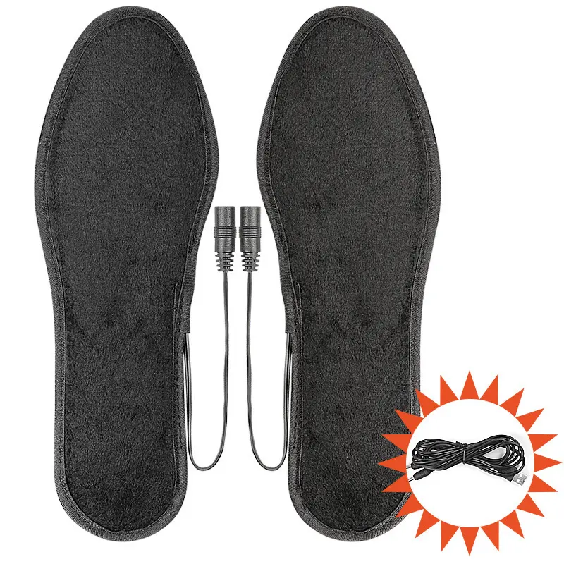 Interface Electric Heating Insoles Unisex Short Fleece Heating Insoles Foot Warmer Rechargeable Heating Insoles