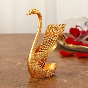 Swan-Shaped Coffee Spoon Set with Swan Base, Creative Dessert Tea Stirring Spoon, Kitchen Utensils Tableware Set, Spoon Combination, Kitchen Accessory, Cutlery, Kitchenware
