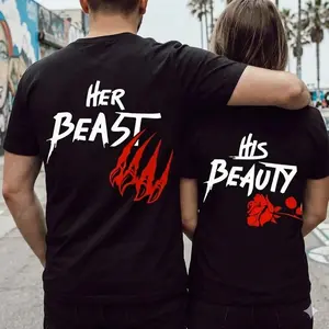 Couples Matching Tees | Soft & Cozy Feel | His Beauty Her Beast Graphic
