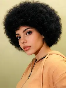 brown natural black color afro curly daily party cosplay gift use wig short curly human hair wig pixie cut human hair wigs for women Kinky Curly Wigs