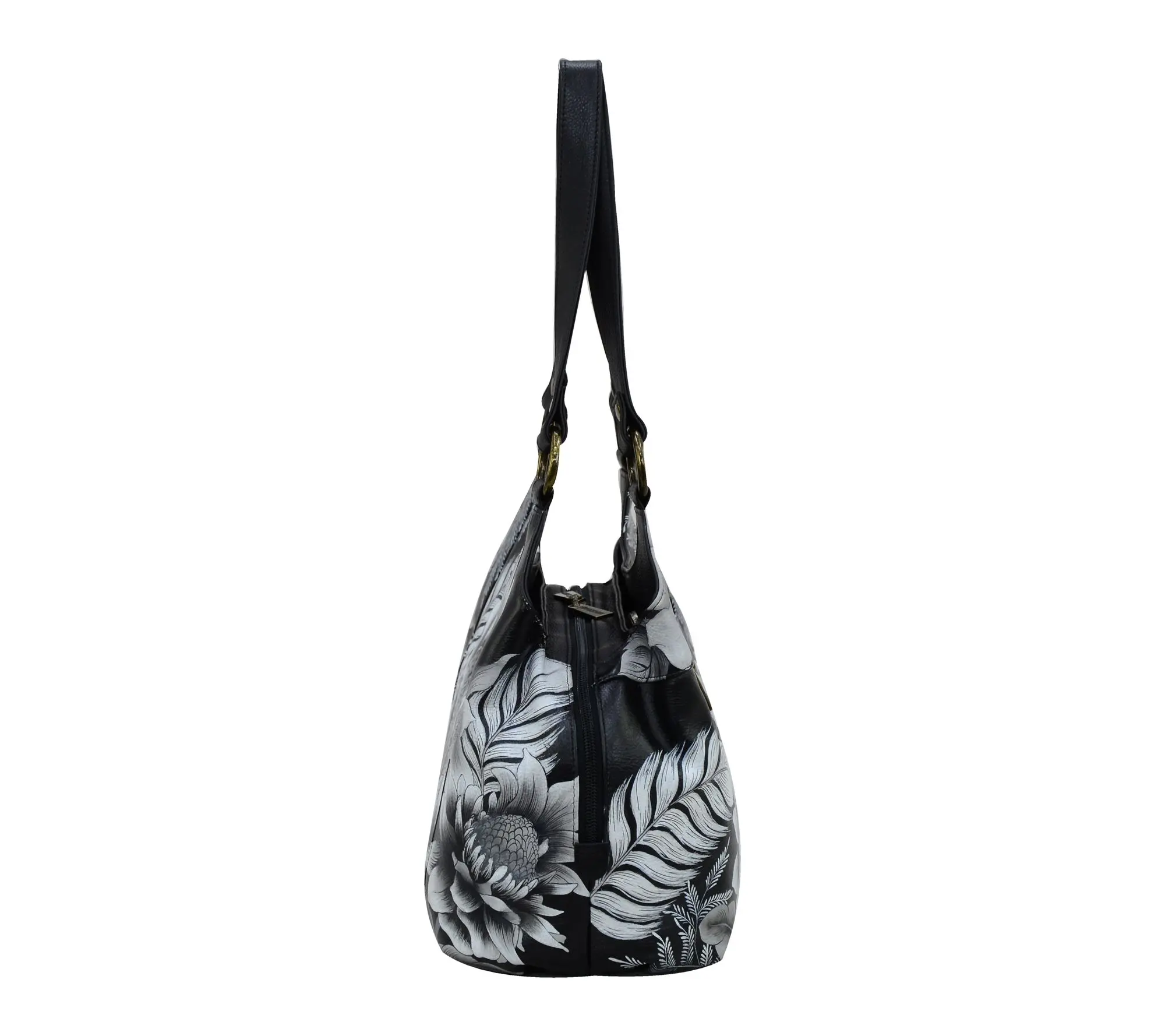 Anushcka Painted Leather Triple Compartment Large Satchel