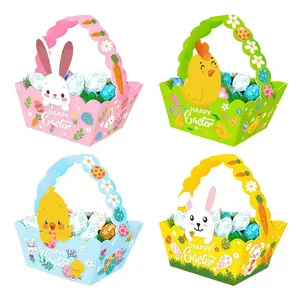 12pcs Easter Style 3D DIY Handheld Baskets, Festive Bunny and Egg Designs for Party Decorations, Perfect for Easter Celebrations, Party Supplies