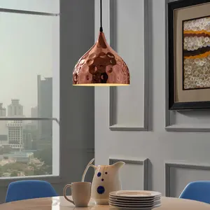 Modway Dimple 11" Bell-Shaped Rose Gold Pendant Light