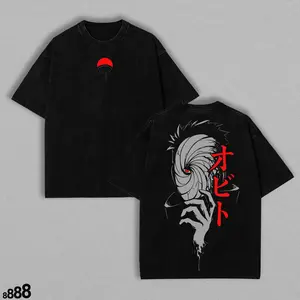 Obito Uchihaa Washed Tee – Unisex Oversize Anime T-Shirt Clothes Oversized