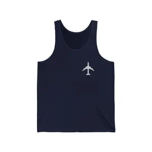 Airplane Graphic Tank Top, Unisex Tank, Sleeveless Shirt, Pilot Gift, Aviation Apparel, Traveler Clothing Casual Cotton Fabric Menswear