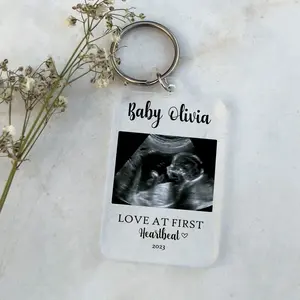 Baby Scan Photo Keyring, Father's Day Gift, Pregnancy Announcement, Mum Gift, Grandparents To Be, Personalised Keyring, Custom Keychain