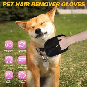Pet Hair Removal Gloves Reusable with Powerful Electrostatic Technology for Efficient Pet Hair Removal