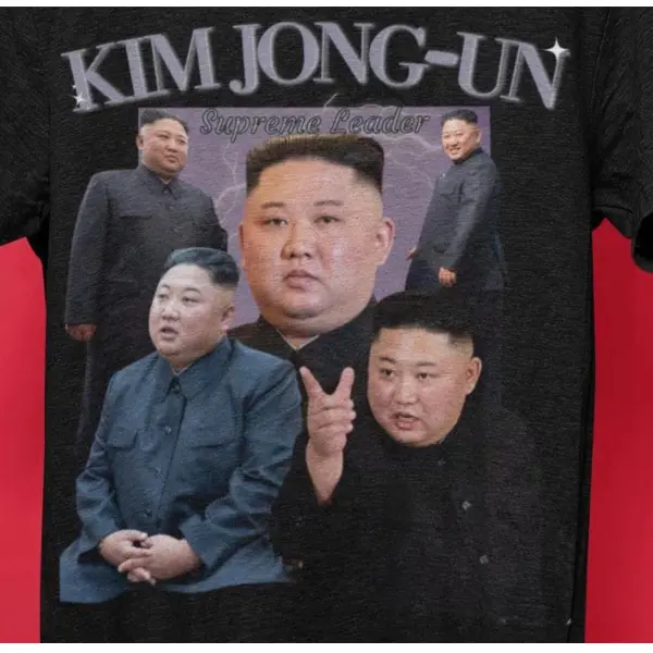 [SALE 60%] Kim Jong-Un Supreme Leader Vintage Bootleg T-Shirt – Meme Homage Graphic Tee, Retro 90s Style Rap Tee Shirt