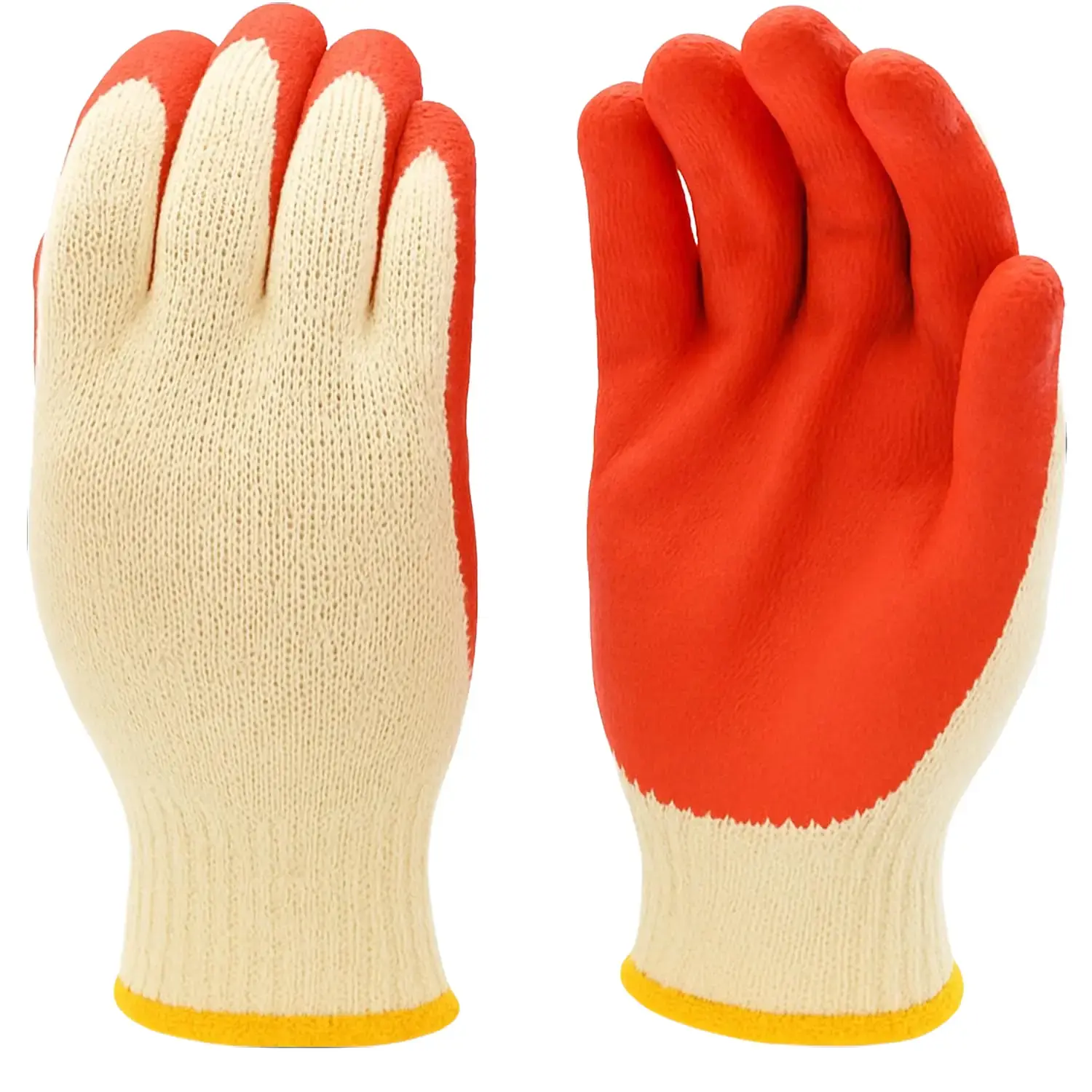 G & F Products 3106-10 Standard String Knit Palm Work Gloves, Latex-Dipped Nitrile Coated, Strong Multi Purpose Glove for Outdoor/Indoor General Use, 10-Pairs per Pack, Red, Large