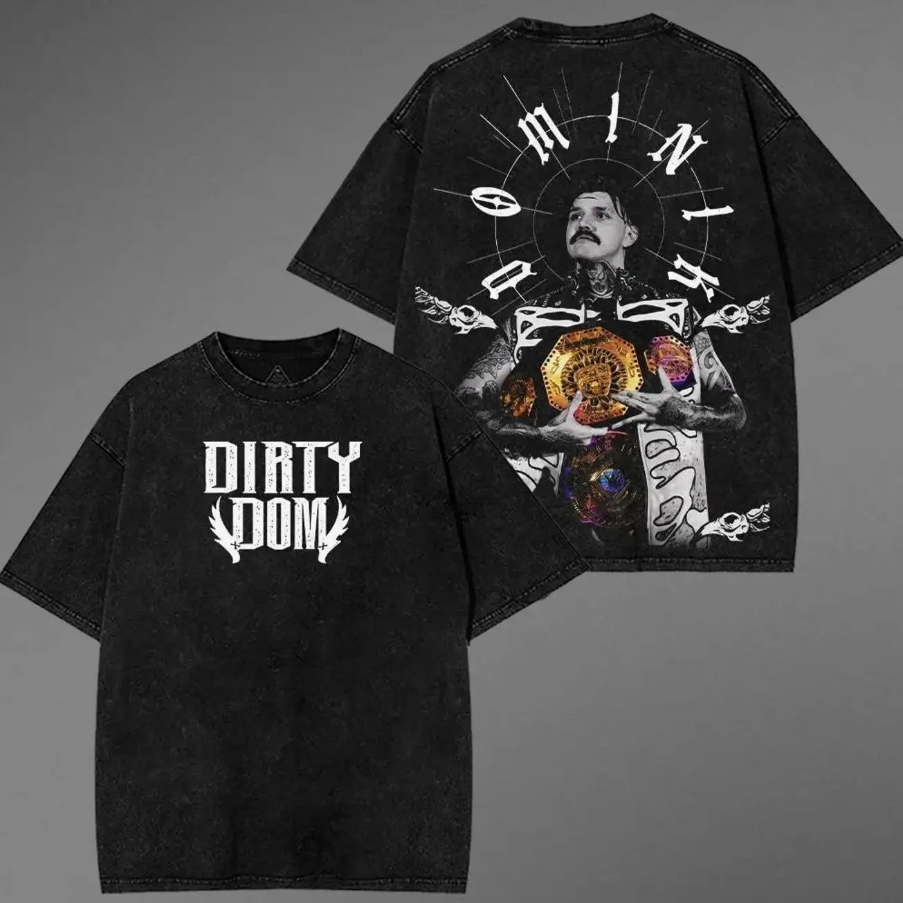 WFU - Dominik Mysterio Wash T-Shirt – Oversized Retro Graphic Tee Inspired by WWE Judgment Day Era, Wrestling Streetwear Merch & Rising Star Legacy cotton unisex classic fan gift top Fabric Menswear casual shirt wwe fan legend ZN4