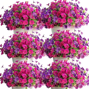 Artificial Flower (16pcs/set), Faux Flower, Outdoor Artificial Flowers, Decorative Flower for Home Garden, Porch, Window Box, Yard and Seasonal Celebrations, Spring/Summer Decoration, Fruit, Artificial Flower Plant