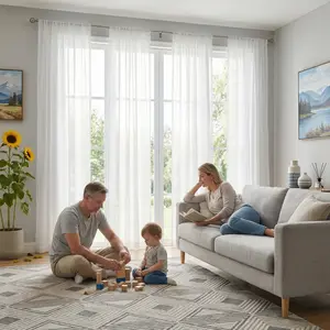 4 Panels 34X84 Inches Fancy Faux Linen 540D Curtains Sheer Window Treatment Panels Premium Material Easy Installation Versatile Decor L21 sheer，woven，rod，pocket，curtains