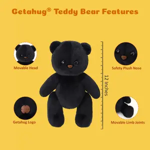 Boba The Black Teddy Bear Bear Gift pusheen, bear toy, stuffed animals ,plush ,infinity plushie ,childhood Stuffedanimal