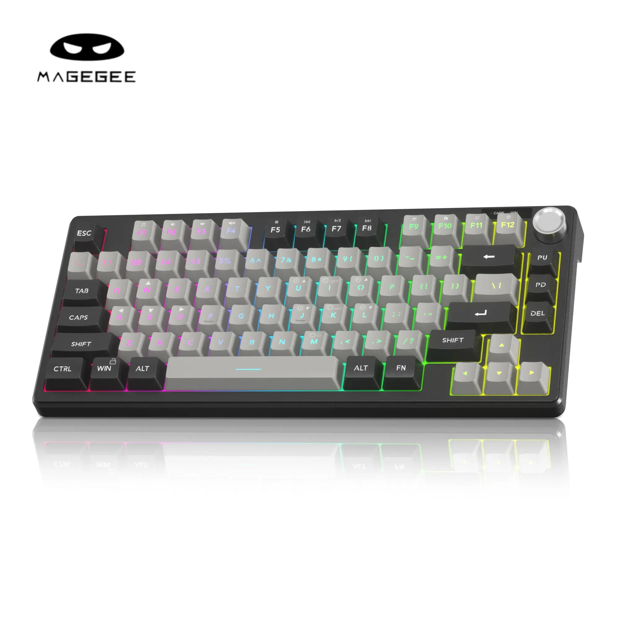 ​MageGee TS75 75%  Gaming Keyboard, RGB Backlit Compact 82 Keys Ergonomic Quiet Office Keyboard for PC Mac PS5 Xbox