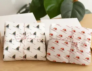 Custom Christmas Tissue Paper, Add Your Logo/Text, Personalized Wrapping Sheets for Small-Business Packaging, Wedding & Corporate Event Gift