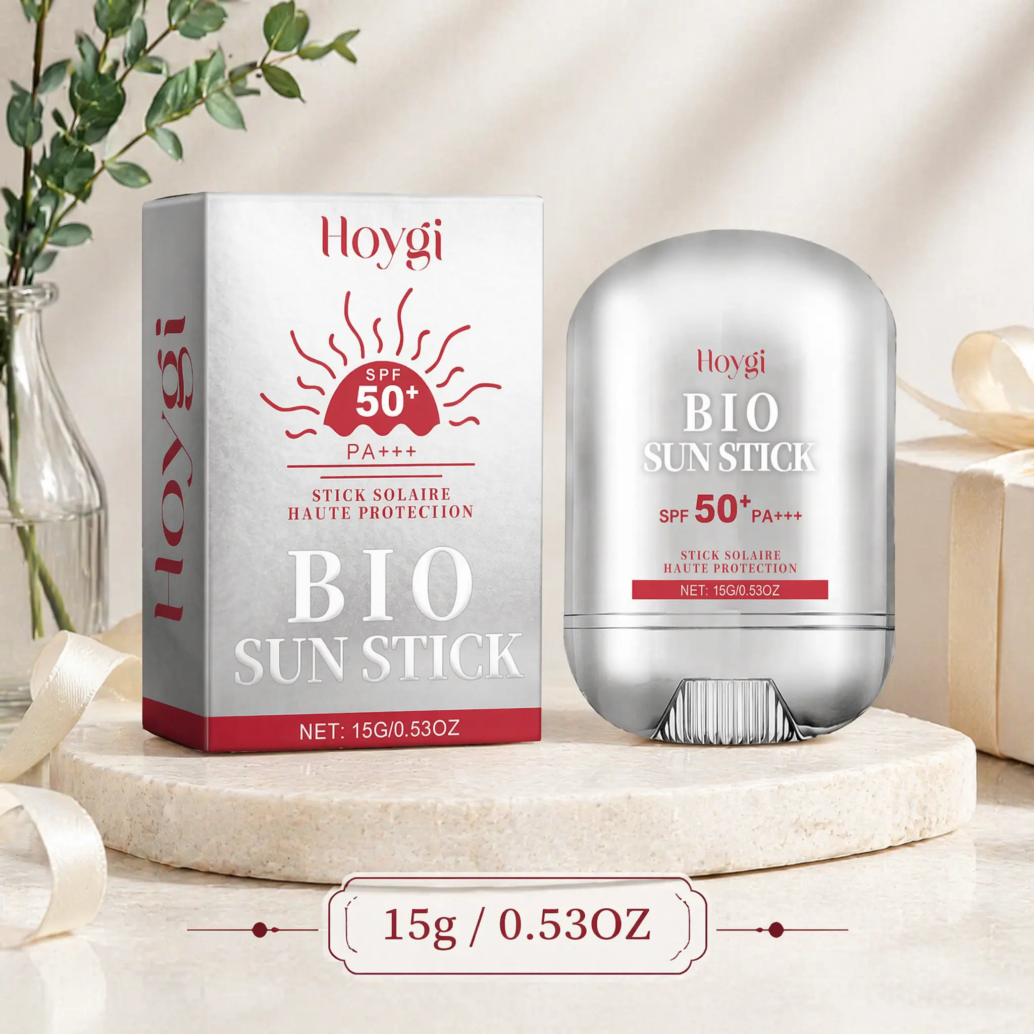Sun Stick SPF 50+ PA+++ (2-Pack) - Hydrating Glow Sunscreen Stick for Face & Body, Clear & Lightweight No White Cast, Waterproof Sweat-Resistant Daily Defense Over Makeup