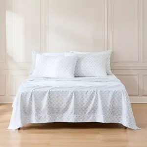 Lush Decor Scallop Fan Sheet Set 4 or 6 Piece Twin/TwinXL/Full/Queen/King - Geometric Bed Sheets - Art Deco Decor - Art Deco Bedroom - Transitional Decor