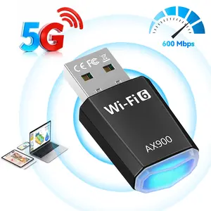 WiFi6 Adapter, Wireless Adapter Dongle,900Mbps High-Speed Network,2.4G/5G Portable Signal Booster Repeater,Simply Plug, Play & Work,.Network Card for Windows 7/8/10/11