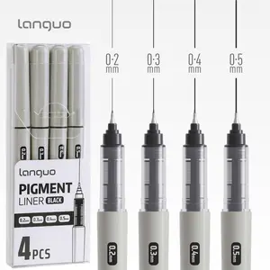 4pcs Ink Fineliner Pens, Art Pen, Doodle Pen, Specialty Pen, 0.2/0.3/0.4/0.5mm Tips, Ideal for Key Marking, Drawing, Mind Mapping, Bullet Journal, Clothing DIY, Design Draft Annotation