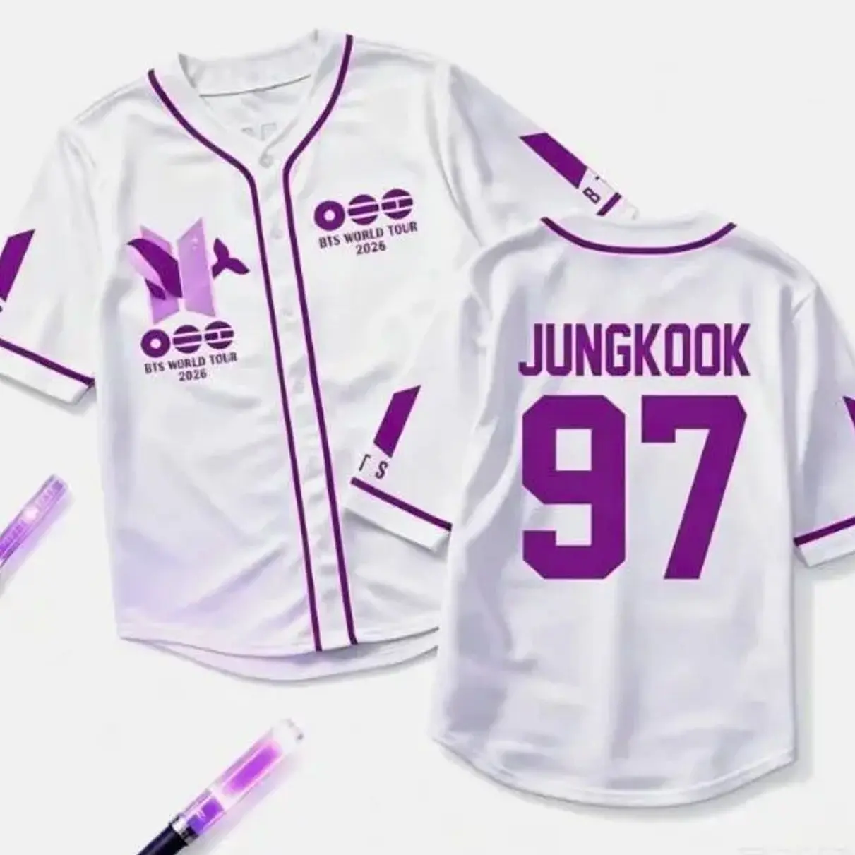 Unisex Short-Sleeve Polyester Baseball Jersey for Kpop Fans - Custom All-Over Print Full-Button Top with Name & Number, Quick-Dry Professional Sports Clothing for Game Days
