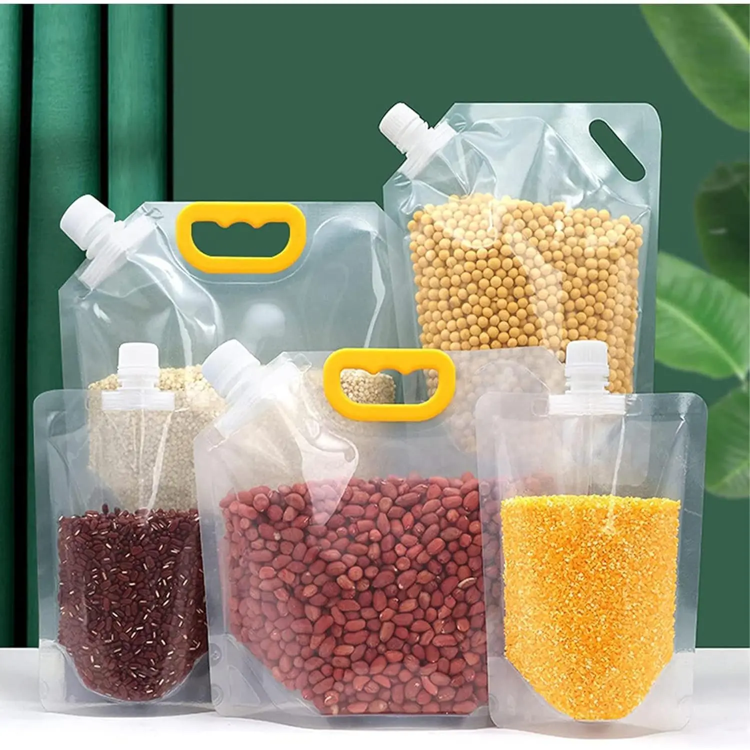 10Pcs 2.5L Airtight Food Storage Bags BPA Free Clear Stand Up Resealable Washable Suction Pouches Moisture Odor Proof Reusable Kitchen Container For Cereal Grain Snack Household Dry Food Organization Daily Pantry Storage Supply