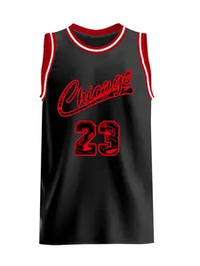 Men's 23 Black Embroidered Basketball Jersey, Casual Short Sleeve Vest, Summer Fitted Long Clothing, Moderate Fabric, H Type Silhouette, Embroidery Basketball Jersey, Jersey Top