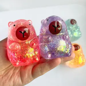 Creative Capybara Squishy Toy: Stress Relief Ball with Gold Powder and Maltose for Fun and Relaxation Glutinous Rice Cake Toy