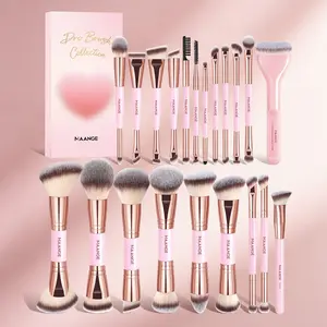 Maange 21-Piece Professional Makeup Brush Set with Storage Box, Metal Frame, Essential Makeup Tools, Perfect for Beauty Enthusiasts, Makeup Blending Brush
