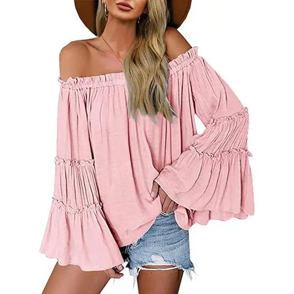 PiePieBuy Women's Cute Casual Sleeveless Crewneck Pleated Ruffle Solid Blouse - Loose-Fit Basic Shirts for Summer Daily Wear