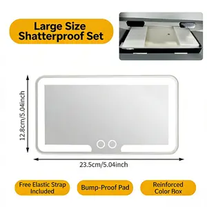 Car Sun Visor Vanity Mirror with 3 Light Modes & 60 LEDs Rechargeable LED Cosmetic Makeup Mirror Essentials for Women Dimmable Touch Control Universal for Car Truck SUV