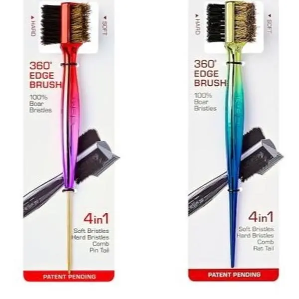 Kiss 4 in 1 360 Edge Brush with Pin Tail