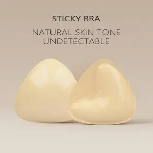 SNOWY Double-Sided Adhesive Sticky Bra, Thickened Push-Up Breast Pads, Invisible Reusable Bra Inserts, Sweat & Water Resistant for Wedding Dresses，Invisible Sticky Bra | Double-Sided Push-Up Pads