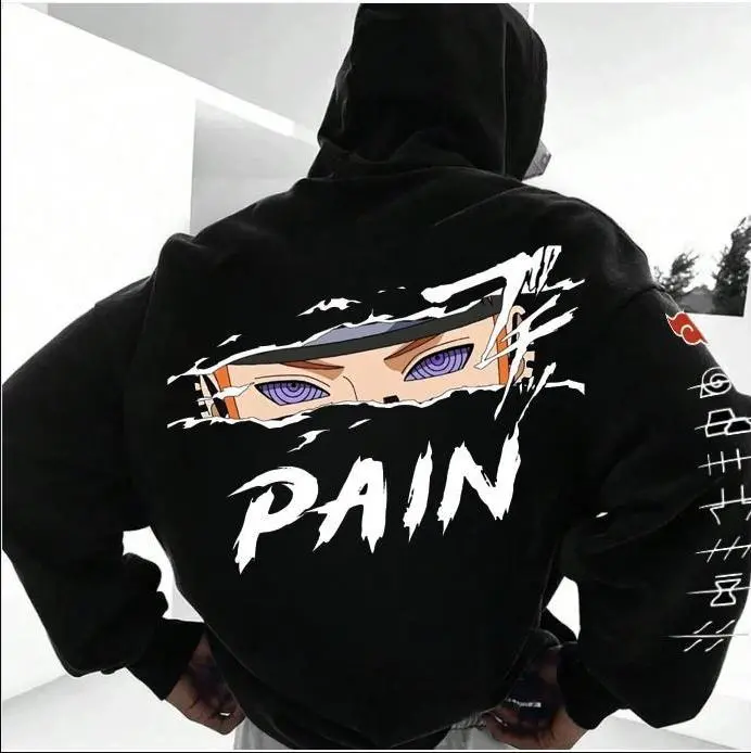 #Naruto Pain Unisex Anime Back Print Hoodie, Anime Color Shirt, 2025 Sweatshirt Menswear Top, Anime Lover Gift