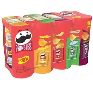 Pringles Potato Crisps Chips, Lunch Snacks, Office and Kids Snacks, Grab N' Go, Variety Pack (16 Cans)