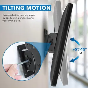 Mount-It! Low Profile Tilting TV Wall Mount for TVs 24-32" Holds 30lbs Tilt 15° Down Low Profile TV Mount Easy Installation with Quick Disconnect Function