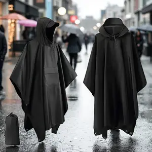 All-Weather Military Raincoat - 3-in-1 Waterproof Hooded Poncho for Camping Hiking Motorcycle Backpacking​