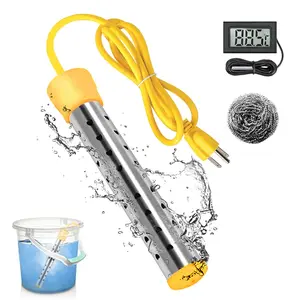 Portable Electric Water Heater Safe Submersible with Smart LCD Monitor for Bathtub & Outdoor Pool Fast Efficient Heating for Camping Trips & Outdoor Showers - Utensils, Kitchen