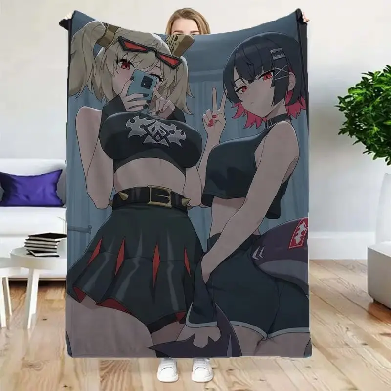 Anime-Inspired Printed Flannel Cozy Blanket - Soft, Warm, Reusable Throw, Room Decor, Men's Accessory - For Sofa, Camping - Gift for Boyfriend