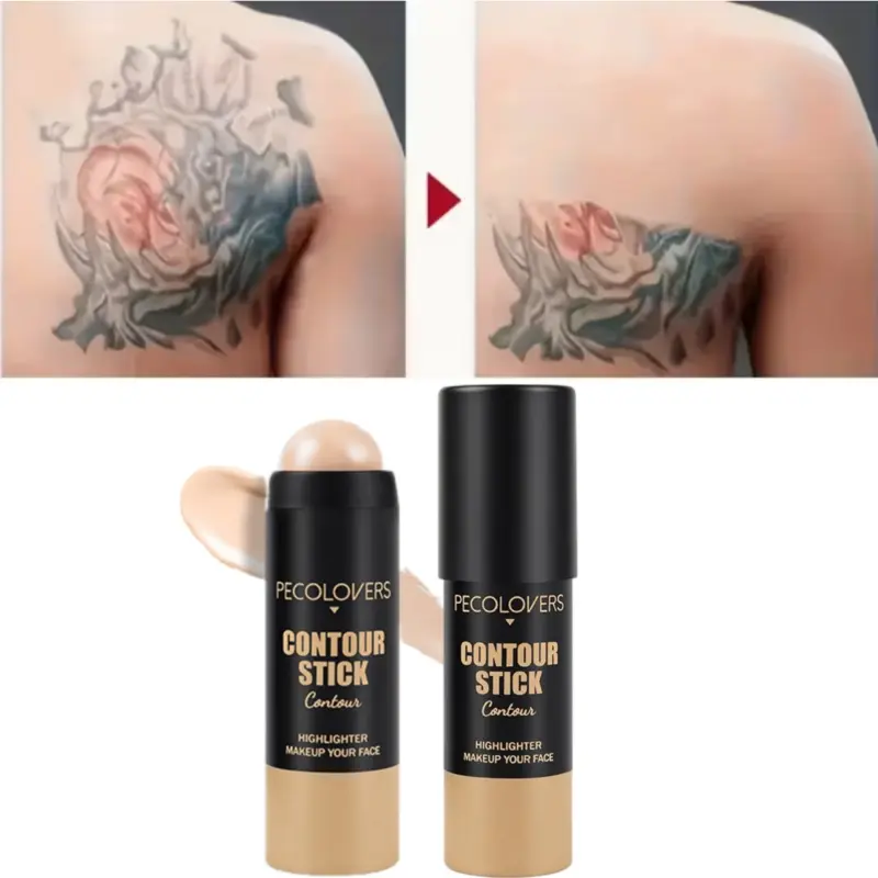 1PC 5D Full Coverage Concealer Highlighter Tinted Foundation Stick for Face and Body for Mature Skin - Natural-Looking Concealer for Dark Circles, Spots, and Tear Troughs with Long-Lasting Matte Finish